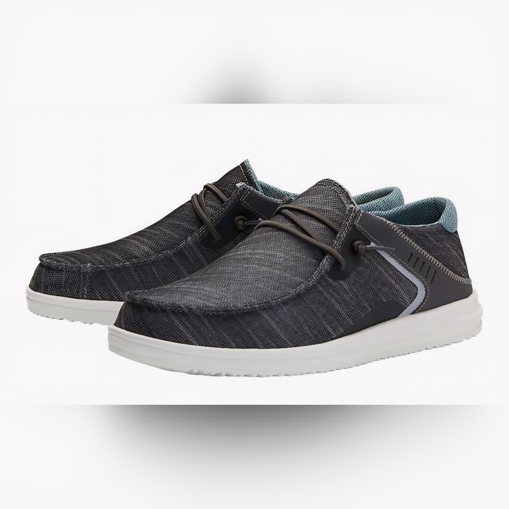 Hey Dude Charcoal and White Men's Slip-Ons